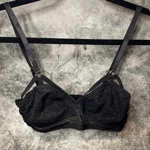 Urban Outfitters Black Lace Harness Bralette